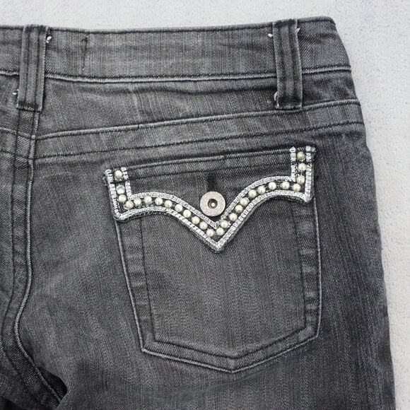 Farlow Jeans Pants Womens 9 Black Denim Flat Front Bootcut Pockets Jeans - Picture 15 of 16